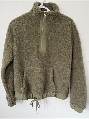 Bailey 44 Olive Green Sherpa Half-Zip Pullover